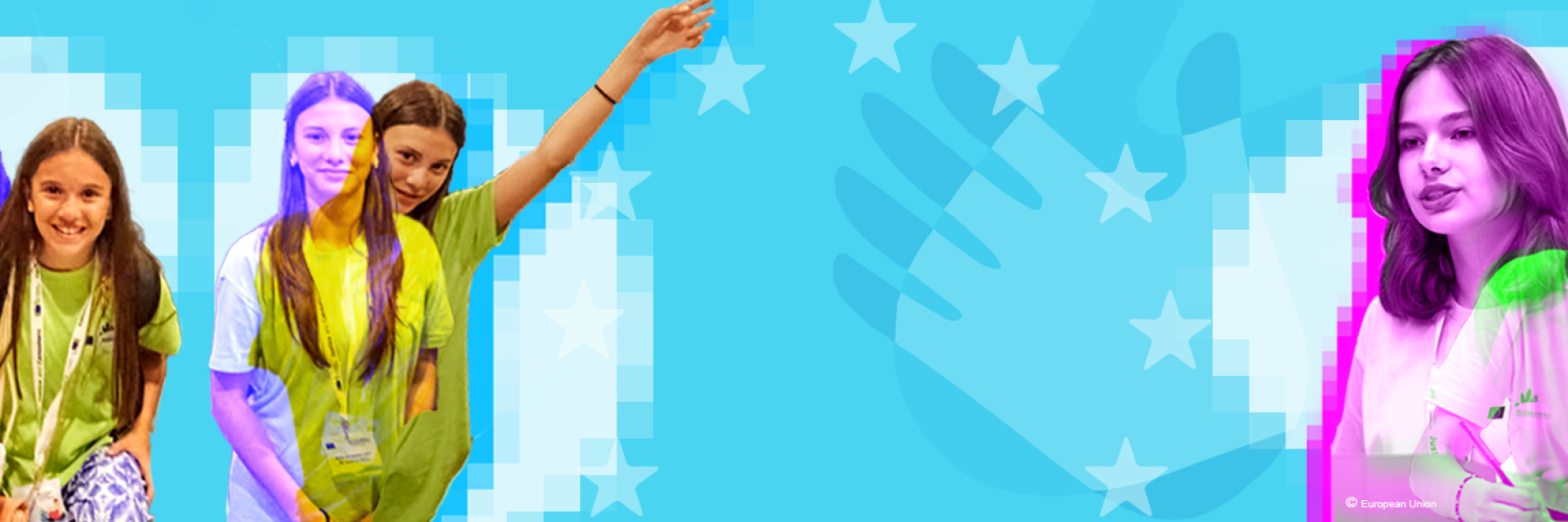 Young girls raising their hands and engaging in children's participation.