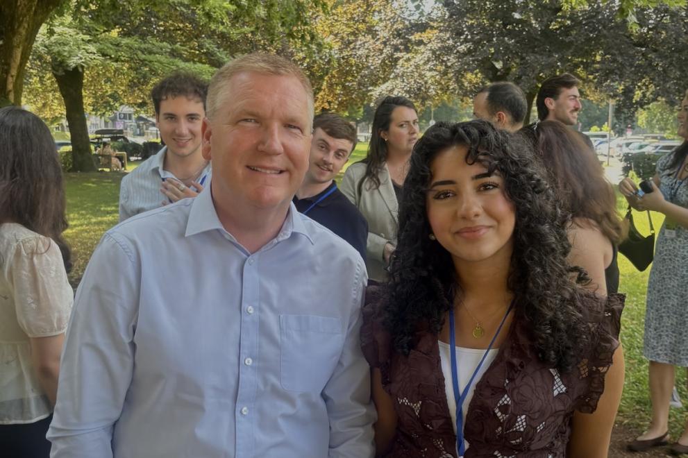 Naya and Commissioner McGrath at the EU Youth Policy Dialogue