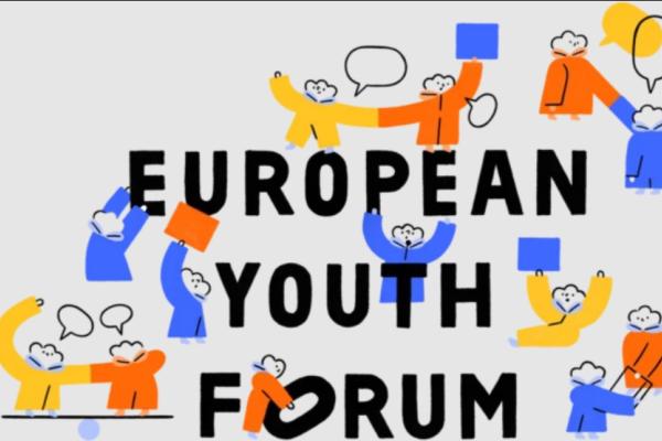 Colorful illustrative image of active young people